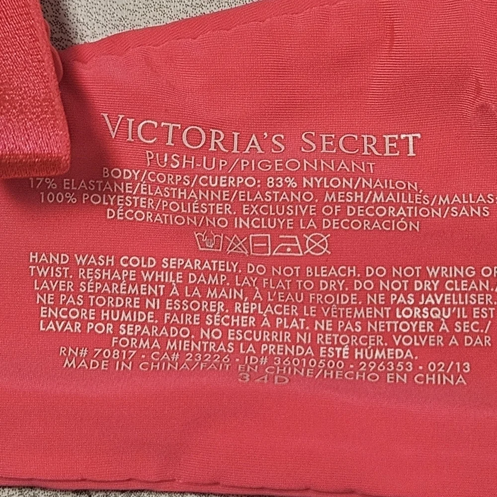 Victoria's Secret Push up Pink Women's Bra - 34D - Picture 12 of 12